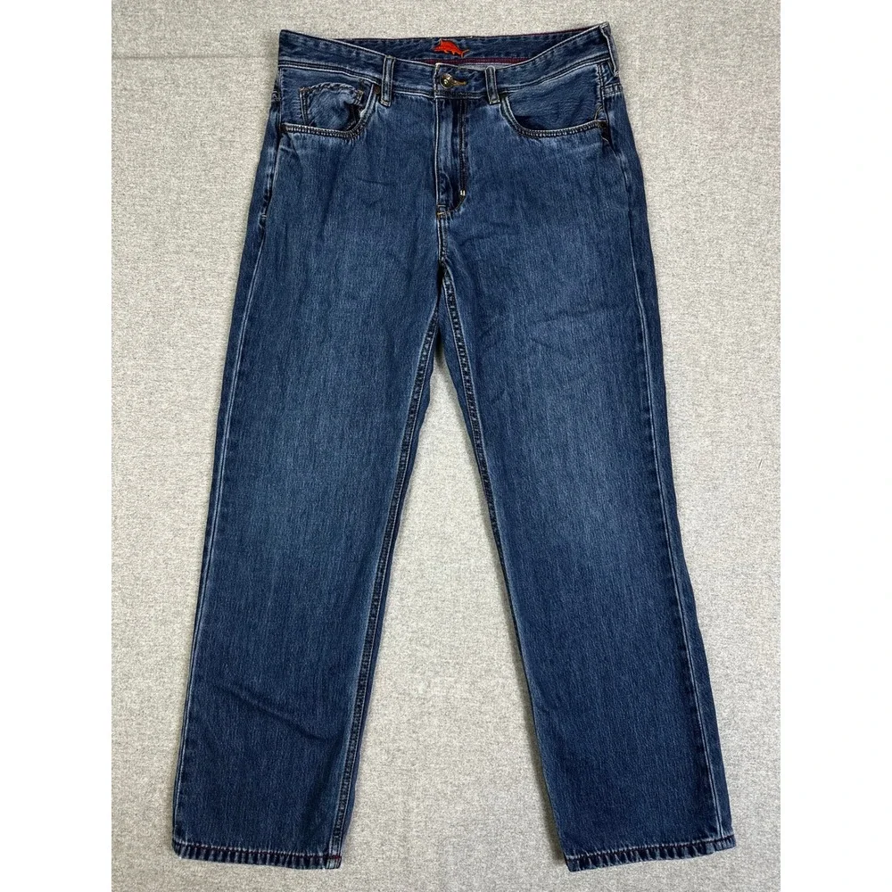 Tommy Bahama Cayman Island Jeans Mens 34x30 Blue Relaxed Fit Denim Pants